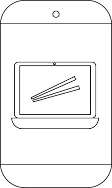 Akıllı telefon dizüstü bilgisayarında çubuk görüntüler