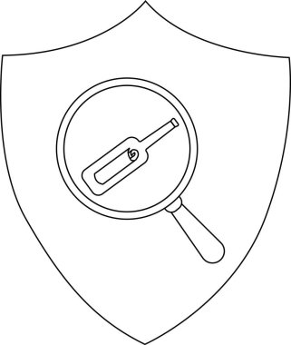 Şişe odaklı büyüteç içeren bir kalkan tasarımı.