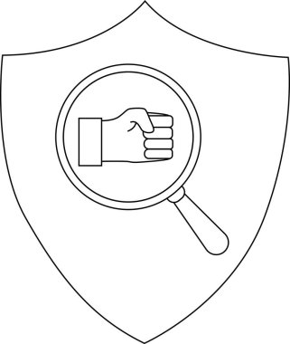 Sanatsal bir şekilde büyüteçten görünen bir yumrukla kalkan.