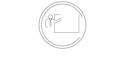 Bir büyüteç bir çerçeve içinde el sıkışma sunan bir çubuk figürü gösterir