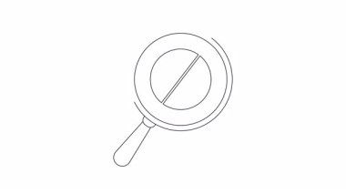 Bir büyüteç sağa dönülmez trafik işareti içerir. Basit bir siyah çizgi çizimi olarak gösterilir.