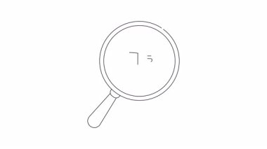 Bir telefon ekranı çizgisi içinde başparmakları gösteren büyüteç