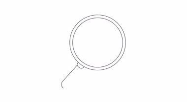 Basit bir taslak biçiminde tasvir edilmiş büyüteç içinde başparmağı olan bir dizin