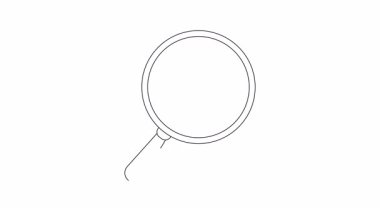 Lens içinde bir klasör ve mikrofon simgesi olan ana hatlı büyüteç