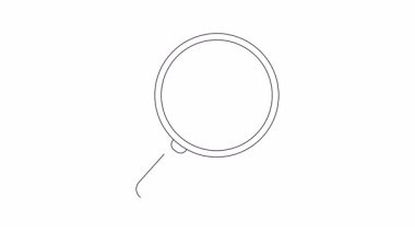 Bir çizgi, büyütecin içinde elinde açık asma kilit tutan birini gösteriyor.