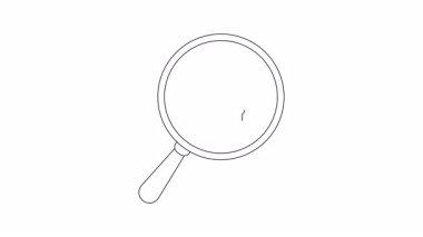 Büyüteç bir satranç şövalyesini gözler önüne seriyor ve kilitsiz asma kilit hepsi tek renkli taslak şeklinde.