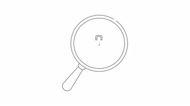 Ekranda asma kilit olan bir bilgisayarın üzerinde büyüteç.