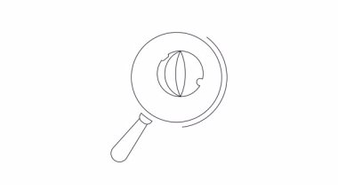 Müzik notalarıyla sarmalanmış bir küreyi gösteren bir büyüteç.