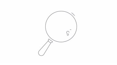 Bir güvenlik simgesi bir çizgi çizerek çizilmiş bir büyüteçin içinde bir kalkan ve kilit gösterir