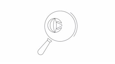 Bir makasın küreyi kestiğini gösteren büyüteç.