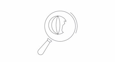 Büyüteç altında dünya ve dolar torbası çizimi