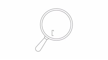 Bir büyüteçin çizgi çizimi yüzde işareti ve yükselen bir grafik üzerine odaklandı