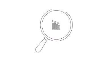 Bir büyüteç, aşağıya bakan bir ok ile alçalan bir çubuk grafiğini gösteren bir panoya odaklanır.