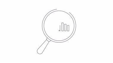 Bir büyüteç paraya odaklanır bir ok ile azalmakta olan bir çubuk grafik