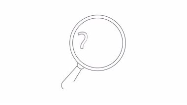 Büyüteç bir çubuk grafiği ve soru işaretini gösterir