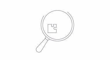 Büyüteç, dört parçalı yapbozu mikrofon amblemiyle inceliyor.