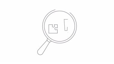 Büyüteç, dört parçalı bir yapboza ve ünlem işaretine odaklanır.