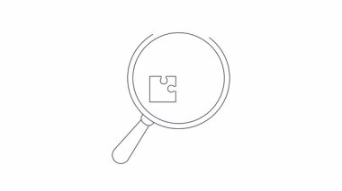 Bir büyüteç dört birbirine bağlı yapboz parçası ve bir gözyaşı damlasına odaklanır