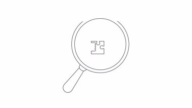 Bir büyüteçin çizgi çizimi bir bulmacaya odaklanmıştı.