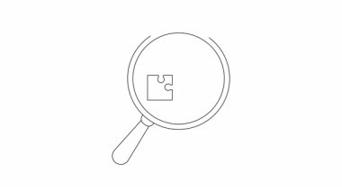 Büyüteç, yukarı doğru dört yapboz parçasına odaklanmış.