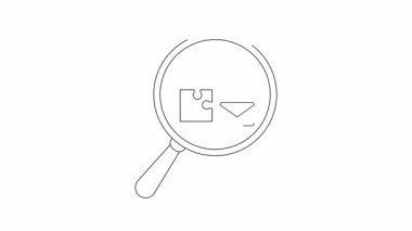 Dört parçalı bulmaca ve e- posta simgesine odaklanan büyüteç