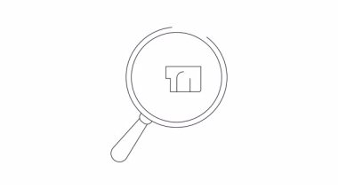 Bir büyüteç ev ve para çizgisi çizimini gösterir