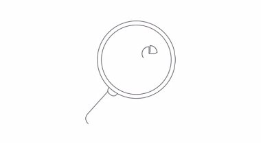 Bir büyüteç, konuşma balonunda pasta grafiğini gösteren bir telefonun altını çizer