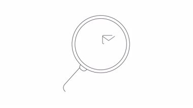 Bir e-posta sembolü içeren bir konuşma baloncuğuyla akıllı telefona odaklanan bir büyüteç taslağı