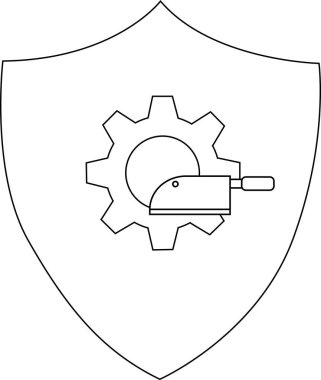 Teçhizatlı ve satırlı bir arma.