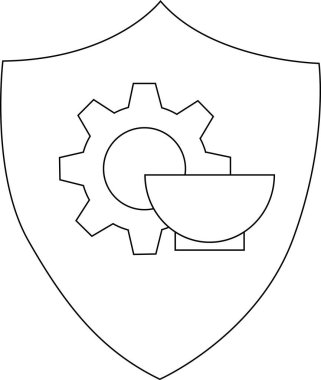 İçinde teçhizat ve kase olan bir kalkan var.