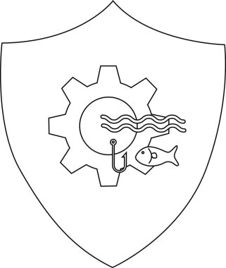 Dişli daire dalgalı bir kalkan olta ve balık