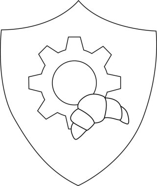 Kalkanda önünde kruvasan olan bir vites kutusu var.