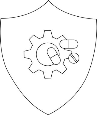 İçinde vites kapsülleri ve hap olan bir kalkan.