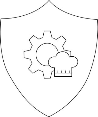 Ortasında basit bir şapka bulunan bir kalkan.