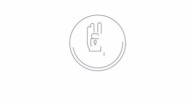 Siyah beyaz bir çizgi, avucunda kilit sembolü olan bir ele odaklanmış bir büyüteç tasvir eder.