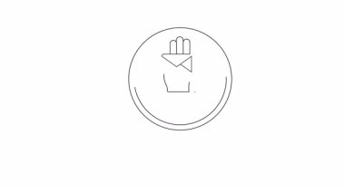 Büyütülmüş el bir zarf tutuyor.