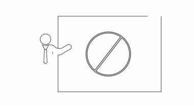 Tahtayı işaret eden bir figür, etrafında daire olan yukarı doğru ok yapılandırılmış bir şekil.