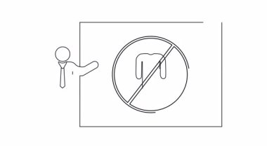 Üstü çizilmiş bir tabelayı gösteren sunucunun ana hatları.