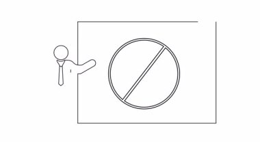 Adam, onaylamadığını belirten bir çizginin içinde daire şeklinde başparmağıyla işaret ediyor.