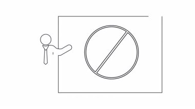 Siyah ve beyaz olarak çizilmiş bir klasör simgesini gösteren bir grafikteki kişi