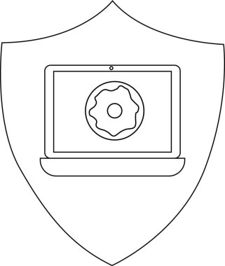 Ekranda donut olan bir dizüstü bilgisayar, siber güvenlik zafiyetini ve potansiyel veri ihlallerini simgeliyor..