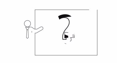 Soru işareti olan ve onaylanmayan bir sunum. Şüphe ya da hoşnutsuzluğu simgeliyor. Belirsizliği veya olumsuz geri bildirimi göstermek için ideal.