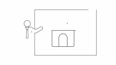 Gayrimenkul sunumunun basit bir tasviri ve bir mülkle ilgili olumsuz geri bildirim. Piyasa analizi veya mülkiyet değerlendirmesi için ideal.