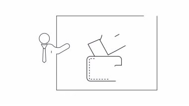 Finansal başarı ve onaylanmayı sembolize eden cüzdanı olan bir sunum slaytı. İş ve finans içeriği için ideal.