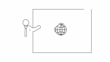 Küresel strateji üzerine bir iş sunumunun ana hatlarıyla ilgili bir animasyon. İş açıklamaları ve şirket videoları için mükemmel..