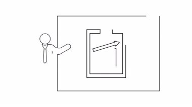 Büyüme ve başarıyı gösteren bir iş sunumunun basit bir tasviri. İş, finans ve eğitim içeriği için ideal.