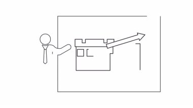 İlerleme ve planlamayı göstermek için ideal bir takvim ve büyüme grafiği içeren bir animasyon iş sunumu.