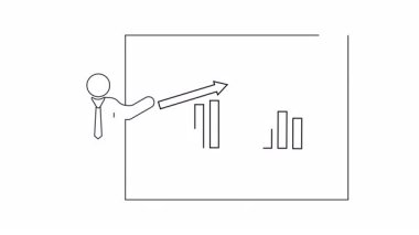 Grafikli bir iş sunumunun basit bir tasviri. İş, finans veya eğitimle ilgili içerik için mükemmel.