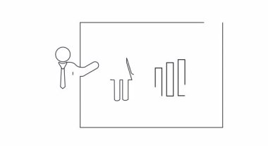 Kadınların iş dünyasındaki artan rolü ve başarısını sembolize eden büyüme grafiğini gösteren basit bir çizim..