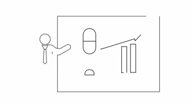 Ses teknolojisi, piyasa büyümesi ve iş stratejisini gösteren basit bir çizim. Eğitim veya iş içeriği için mükemmel.